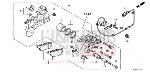 ETRIER DE FREIN ARRIERE (CB600FA) CB600FAD de 2013